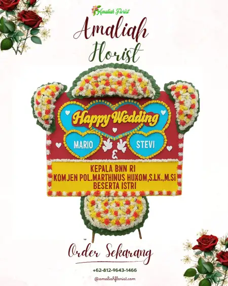 Papan Bunga Pernikahan Batang Batang